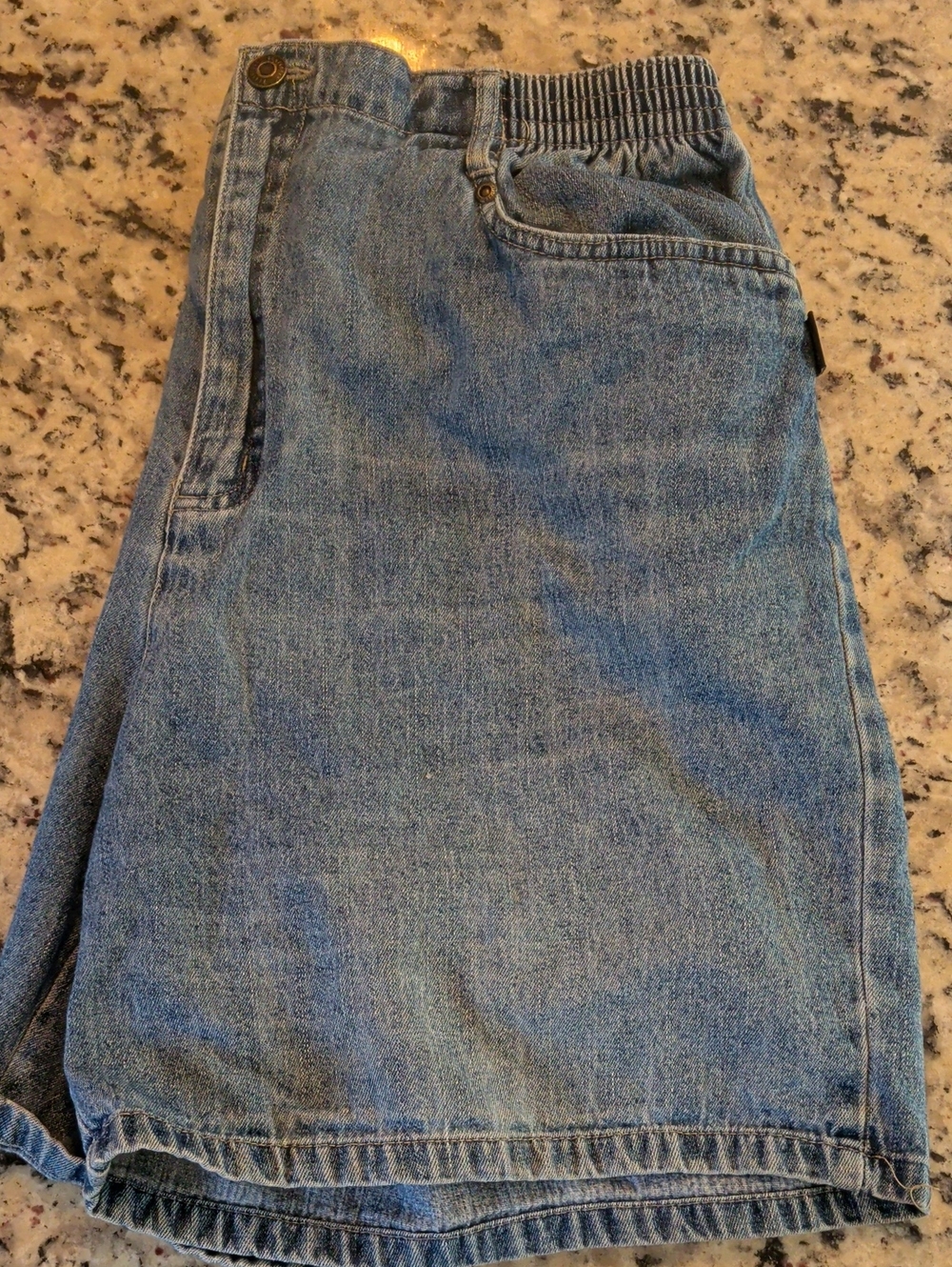 Vintage Y2K Blassport Women's Blue Denim Jeans Shorts - Elastic Waist
